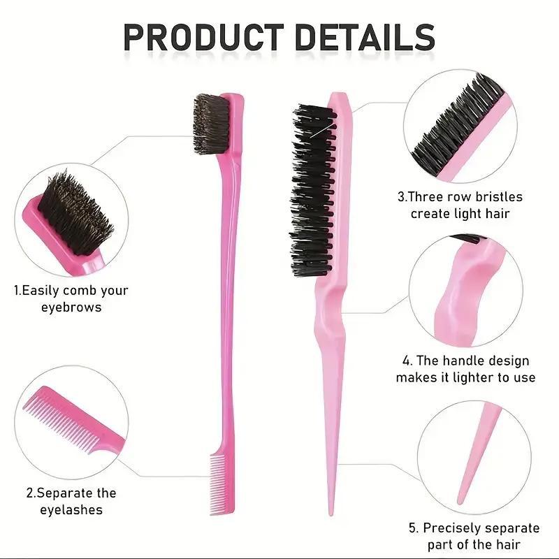 Heatless Styling Tool Set, 12pcs Detangling Brush Set Including 5 Counts Hair Comb & 5 Counts Crocodile Clip & 1 Count Hair Cap & 1 Count Bath Brush, Professional Hair Care Tools For Women & Girls