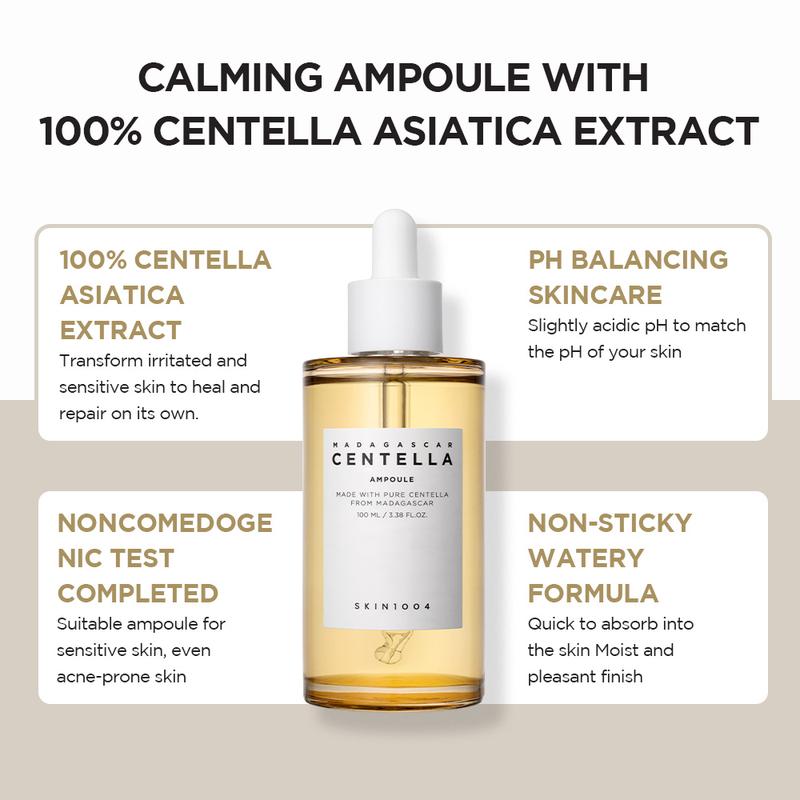 [SKIN1004 Official Shop] Madagascar Centella Asiatica Ampoule Facial Serum (55ml & 100ml), Soothes and Calming Oil Daily Clear Mild Skincare