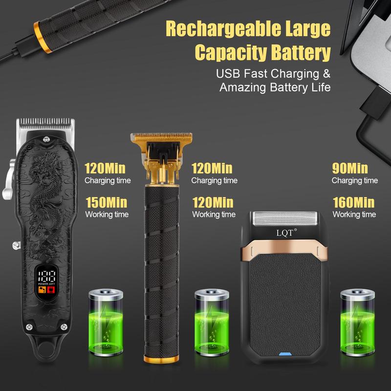 Rechargeable Hair Clipper Kit, 1 Set Electric Hair Trimmer Kit, Professional Hair Clipper Set, Hair Cutting Machines, Hair Trimmer for Men & Barber & Stylist, Barber Clippers, Barber Kit