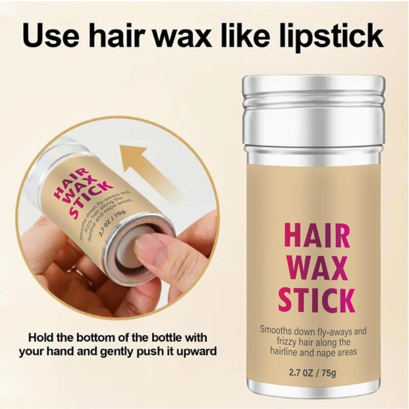 Summer 75g Hair Wax Stick, Non-Greasy Hair Edge Control Frizz Control Hair Stick, Hair Wax Gel, Long Lasting Hair Pomade Stick Hair Styling Gel, Flyaway Hair Tamer Wig Smoothing Wax Cream, Hair Styling Product, Back To School