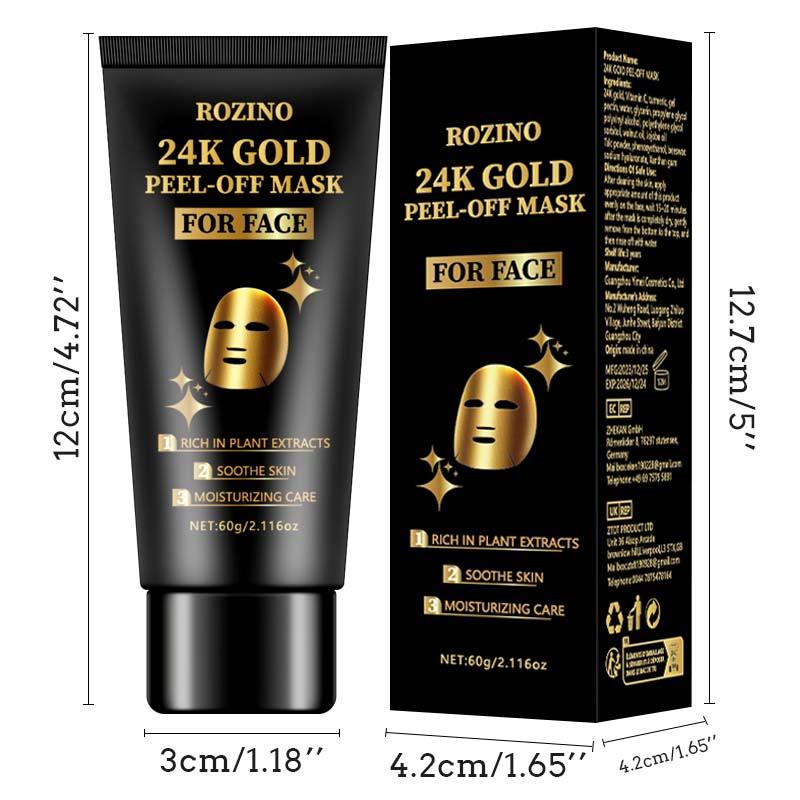 24k Gold Peel Off Mask, 1 Box Deep Cleansing & Nourishing Face Mask, Moisturizing Face Mask, Face Care Product for Women & Men