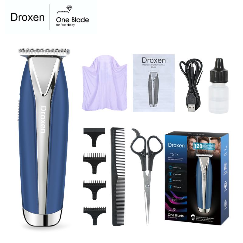 Droxen Cordless Hair Clipper Kit, Electric Body Hair Trimmer for Men, Waterproof Electric Shaver, Facial Hair Removal Tool, Precision Blades, 3 Guide Combs barber equipment