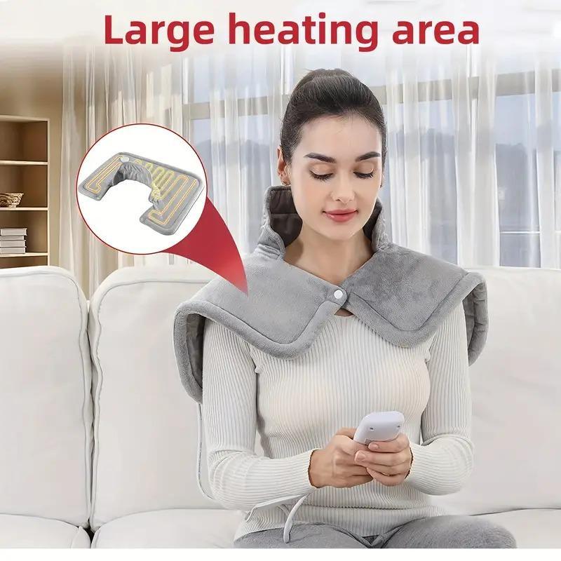 Electric Heating Neck Massager, 6 Heat Settings 4 Timers Auto Off Neck Heating Pad, Neck & Shoulder Heating Pad for Pain Relief