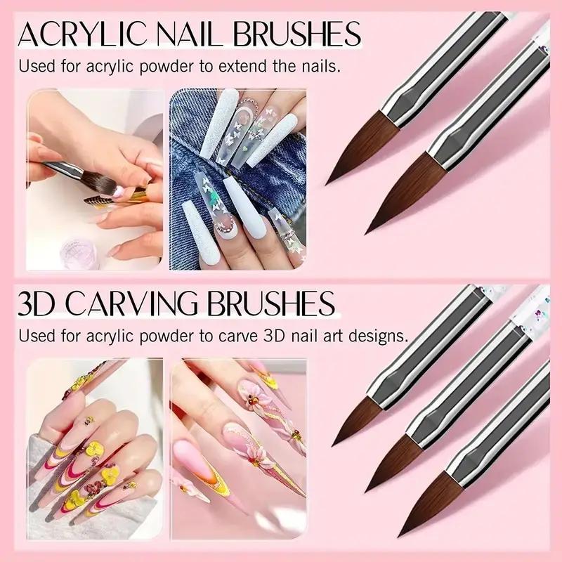 Nail Art Brush Set, Techniques Painting Engraving Point Drill Pen for Nail Art Design, Professional Manicure & Pedicure Tool Set, Gift for Girlfriend Mom