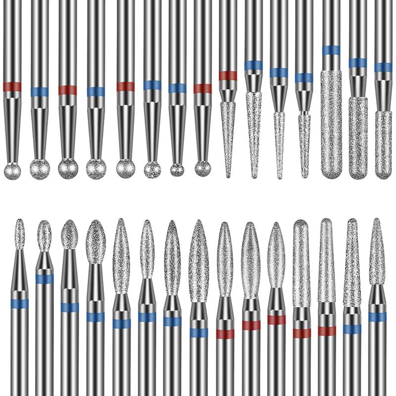 Professional Nail Drill Bits Set, 30pcs box Drill Bit for 3 32 Inch Cuticle Nail Drill, Manicure & Pedicure Remover Tools Accessories