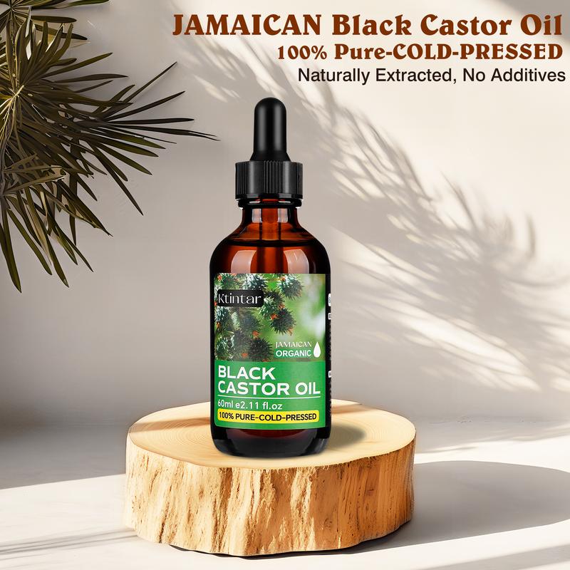 Ktintar Black Castor Oil 1 2 3 COUNT (60g) - Premium Organic, Cold-Pressed for Hair & Skin Health