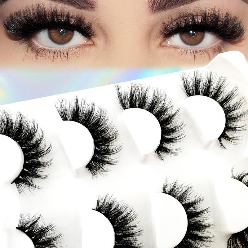 Cat Eye Look False Eyelashes, 4 Pairs Natural Look Thick & Curly False Eyelashes Clusters, Lash Extension Eye Makeup Product for Women, Individual Lashes Clusters Kit