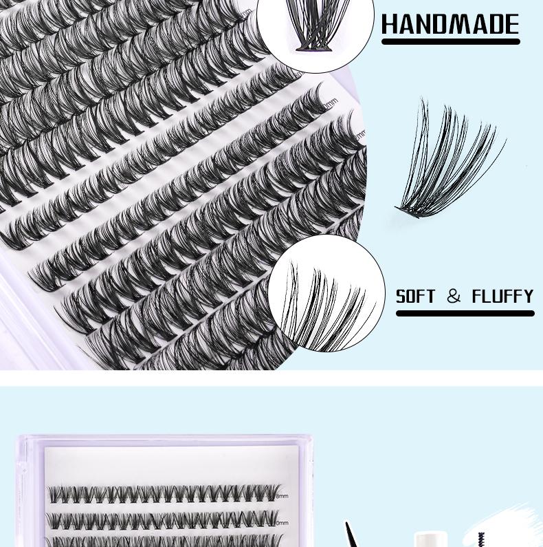 Eyelash 240pcs DIY Eyelash Expansion Kit 30+40D, Eyelash Waterproof Bonding and Sealing DIY Eyelash Extensions Eyelash Poly Bundle Waterproof Eyelash Poly Kit Cosmetics, Eyelash Extensions, Makeup, Gifts Contour Curler