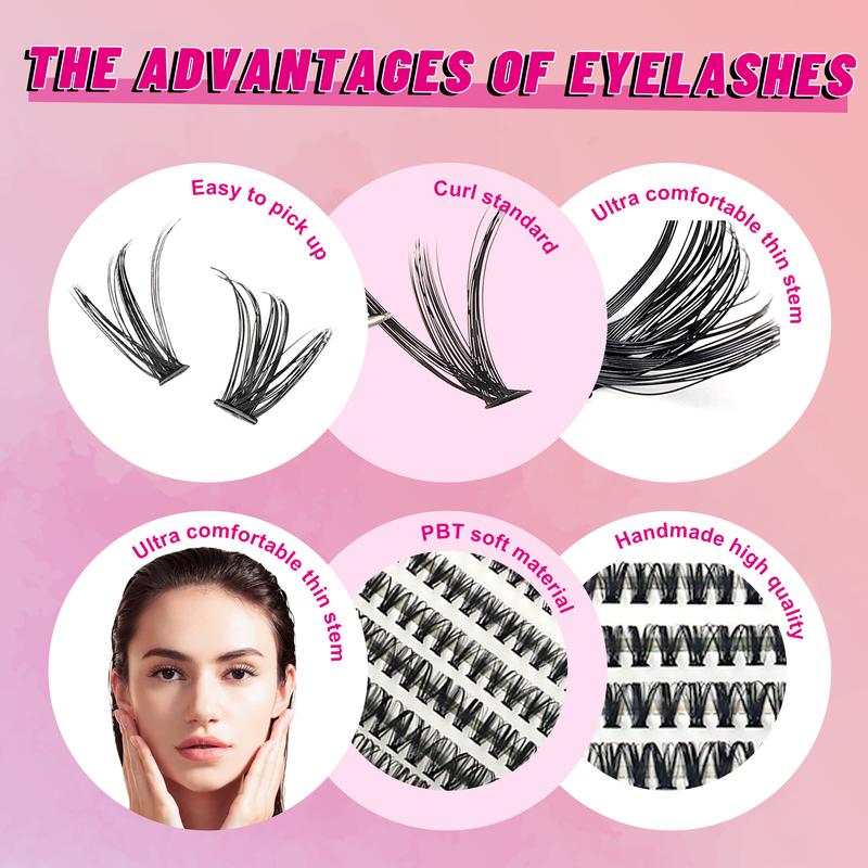 240DIYDeluxe False Eyelash Sets, Eyelash Extension Sets Volume Eyelash Extension Sets 8-17mm Fluffy Eyelash Curler 30+40D Personalized Eyelash Set with Eyelash Adhesive, Eyelash Remover, Eyelash Applicator,makeup gift mascara cosmetic eyelashes extensions