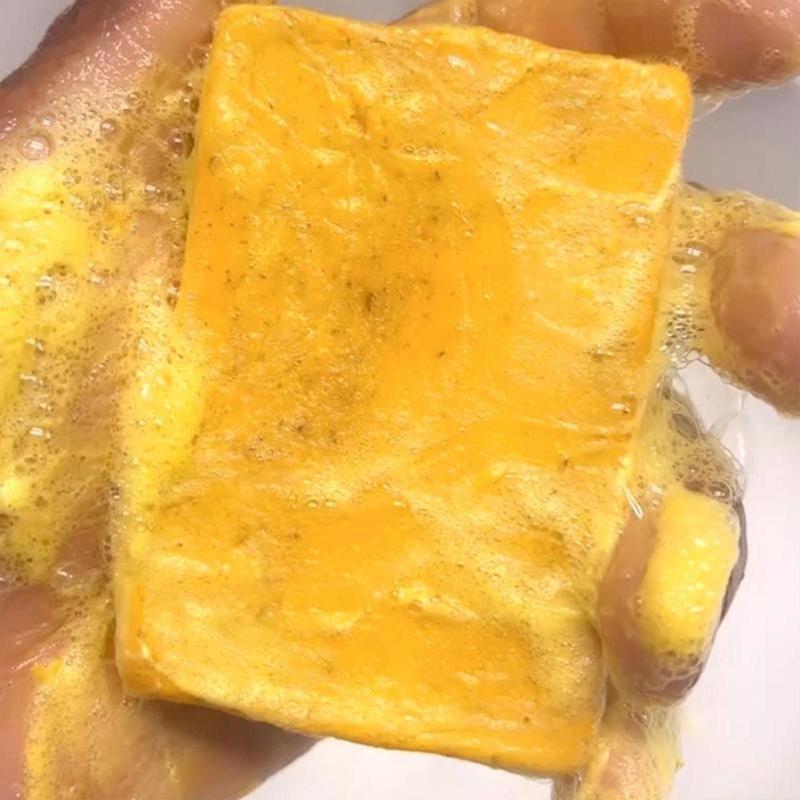 Turmeric & Lemon Soap, 3 Counts set Handmade Cold Soap, Exfoliating Soap Bar, Body Wash & Soap for Men & Women