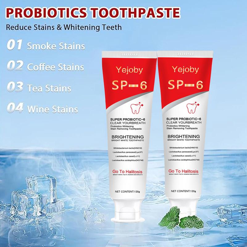 2024 SP-6 Probiotic Toothpaste：Enhanced Formula Balances The Oral Microbiome, Removes Stains, And Provides Long-lasting Fresh Breath.