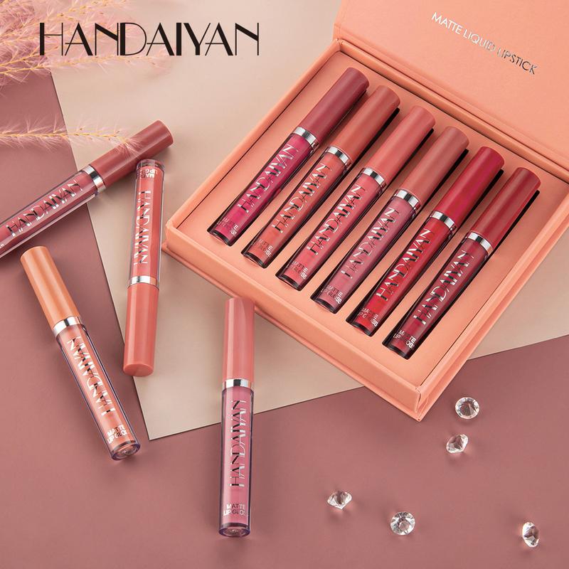 HANDAIYAN Lip makeup, professional makeup, moisturizing, perfect for all occasions, 6 lip gloss gift boxes Color Lipstick