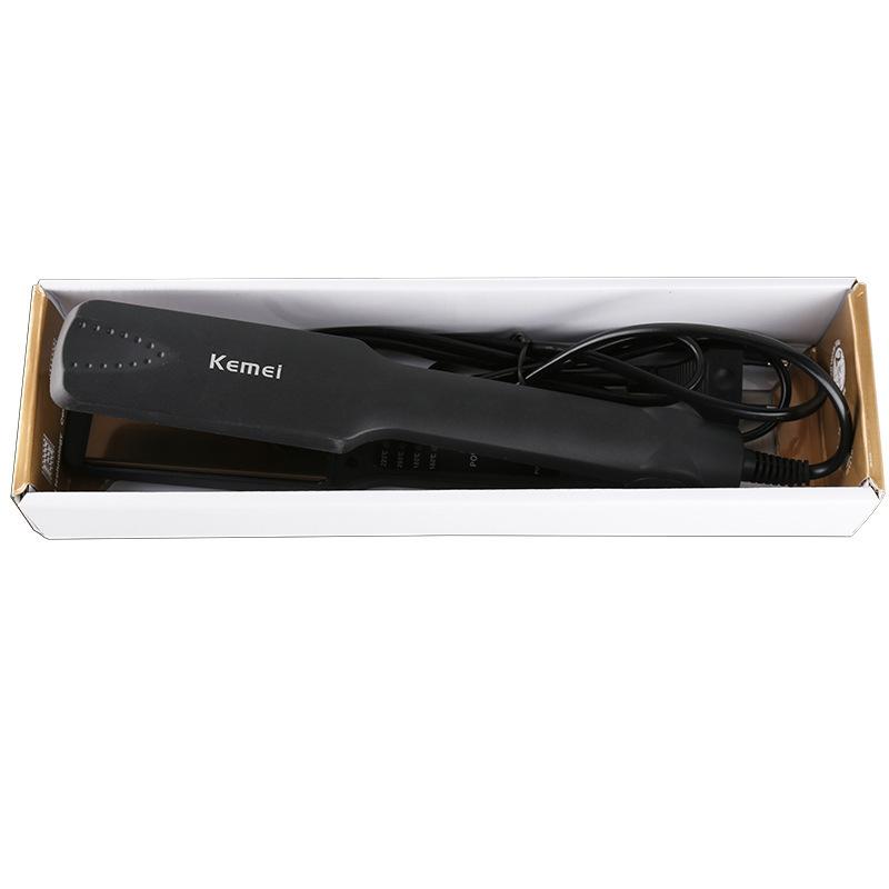 Keimei km-329 Professional black splint ceramic quick heat constant temperature straight plate clip lazy straightener hair iron