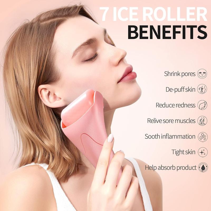 Teenitor Pink Ice Roller for Face, Ice Face Roller, Eye Roller for Puffy Eyes, Facial Roller Spa Self Care Tools for Women Teenitor