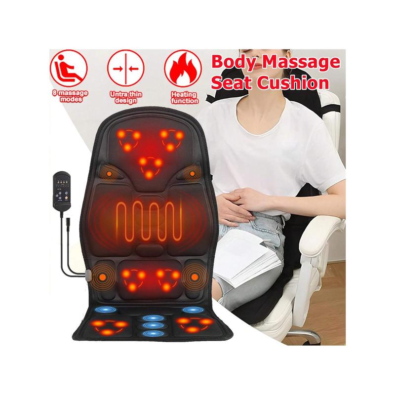 Dazone Massage Seat Cushion Pad, 8 Modes Electric Heated Back Neck Leg Full Body Massager Chair Pad For Car, Home, Office