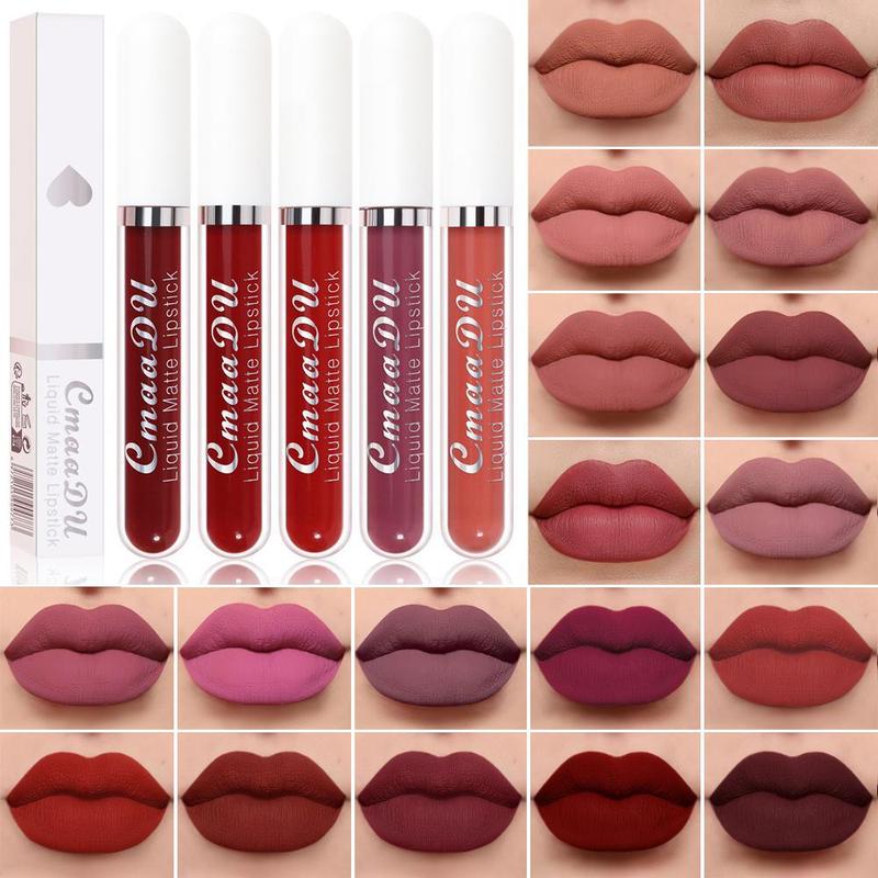 Long-lasting Matte Liquid Lipstick - Waterproof, Non-stick, Fruit Scented, Sweatproof, Hydrating, Lightweight, Durable Makeup for Dining, Swimming, Summer - Fruit Fragrance, Cup-shaped Applicator, Boyfriend Gift, Beetlejuice Makeup