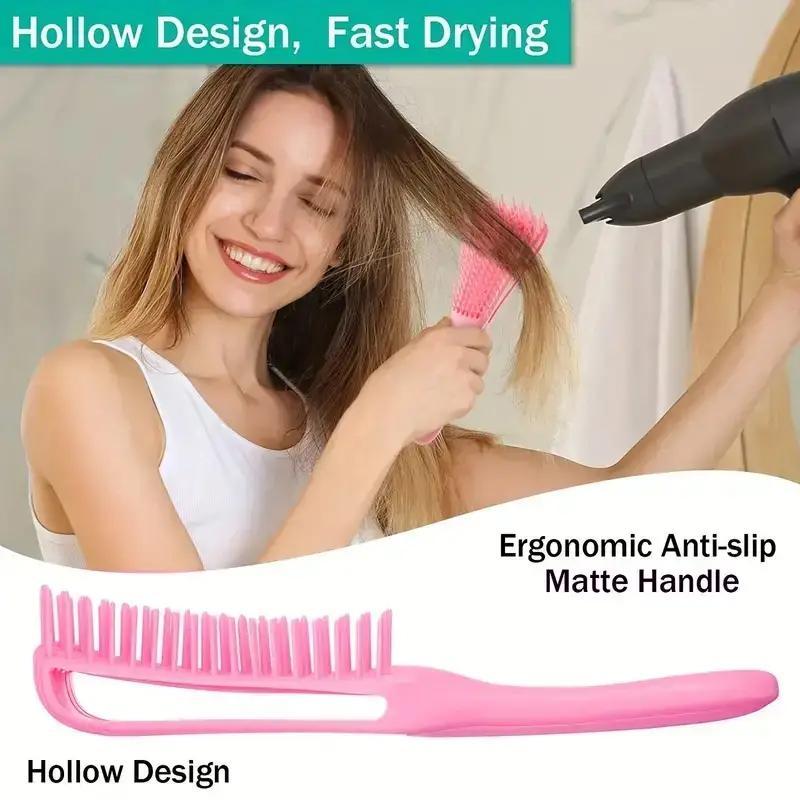 Heatless Styling Tool Set, 12pcs Detangling Brush Set Including 5 Counts Hair Comb & 5 Counts Crocodile Clip & 1 Count Hair Cap & 1 Count Bath Brush, Professional Hair Care Tools For Women & Girls