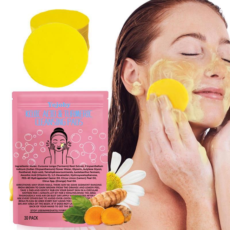 Turmeric Cleansing Exfoliating Pads Facial Cleansing Skincare, cleansing, skin care, cleansing Turmeric Comfort Cleanser Turmeric Kojic Acid Cleansing Exfoliating Pads Facial Cleansing   Foaming Skincare Organic Gentle Smooth Acrylic