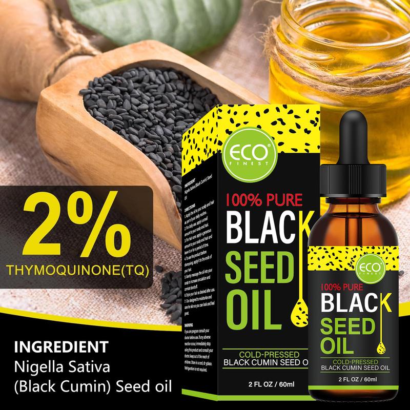 ECO Finest Black Seed Oil for Hair and Skin Care, Natural&Organic, Black seed cumin oil, Nourishing Serums, 60ml- Hydrating Serum, Haircare Vitamins