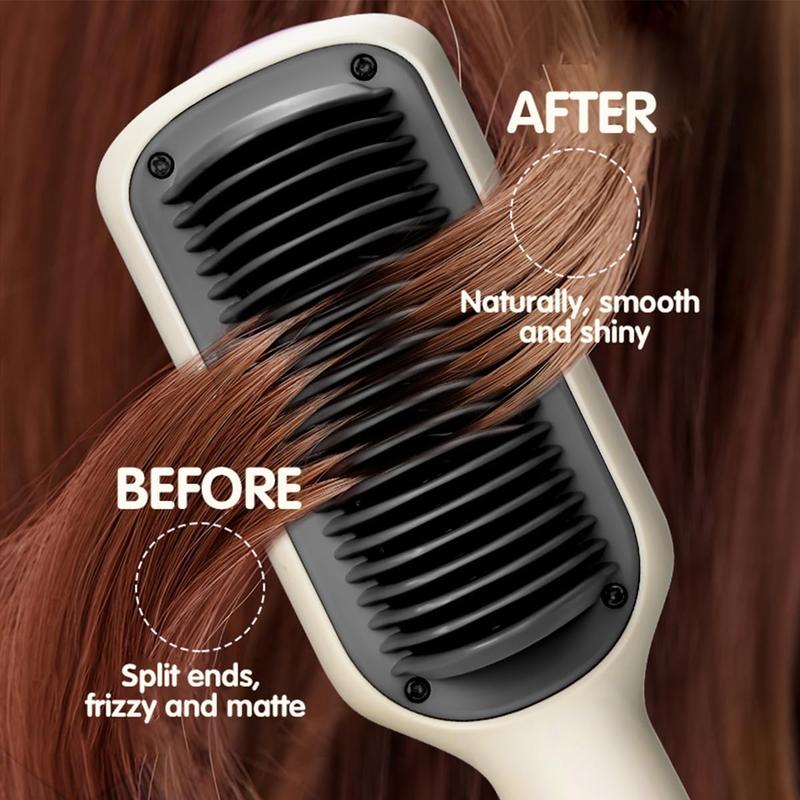 Hair Straightener Brush, 1 Count 5 Temperature Adjustment Hair Straightener Comb, Anti-scalding Comb Teeth, Smooth Hair Unkempt