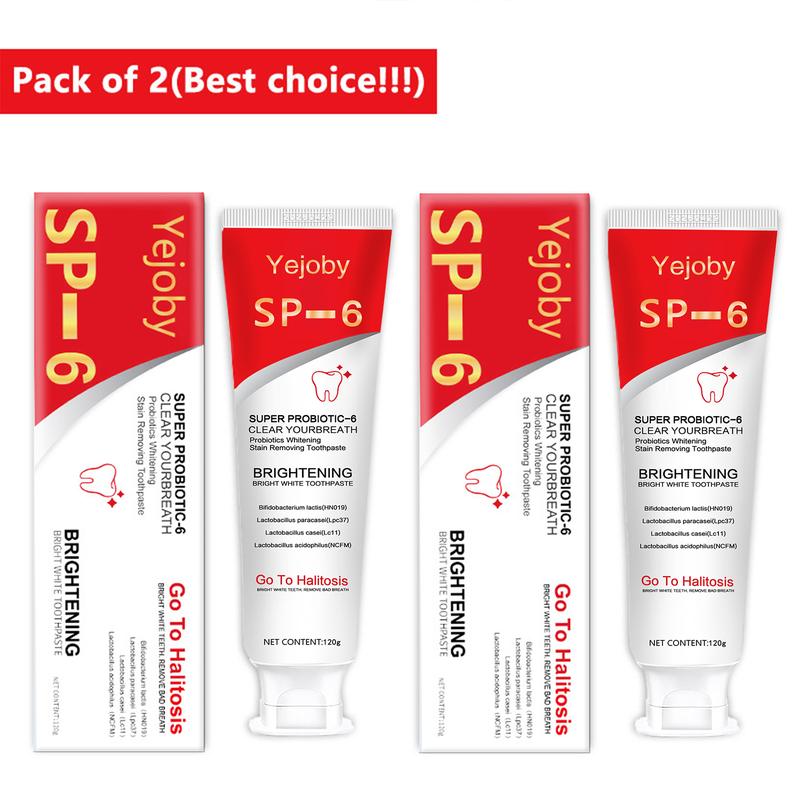 2024 SP-6 Probiotic Toothpaste：Enhanced Formula Balances The Oral Microbiome, Removes Stains, And Provides Long-lasting Fresh Breath.