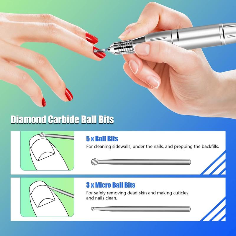 Professional Nail Drill Bits Set, 30pcs box Drill Bit for 3 32 Inch Cuticle Nail Drill, Manicure & Pedicure Remover Tools Accessories