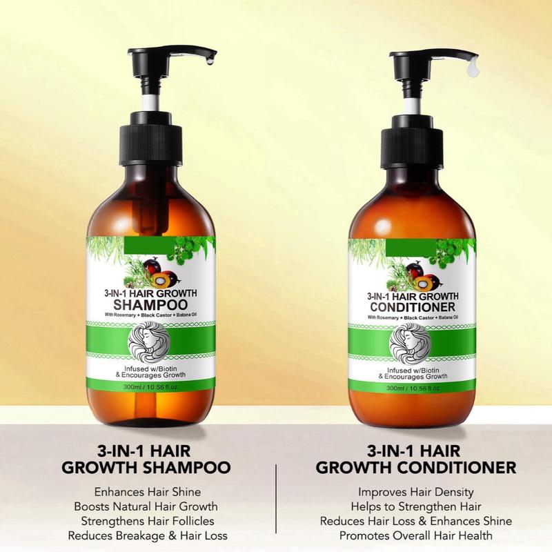 Jamaican Black Castor Oil + Rosemary Oil + Batana oil Shampoo and Conditioner Haircare Moisturize Comfort Cleansing Cleanser