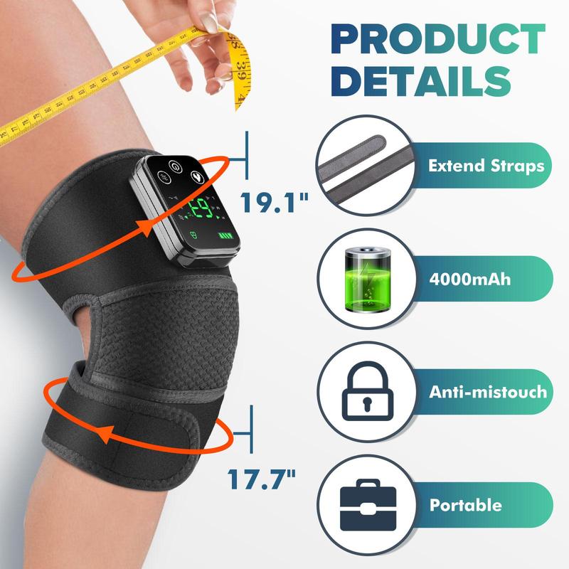 Heating Knee Massager, Knee Shoulder Elbow 3-in-1 Heating Vibration Massagers, Body Care Wireless Hot Compress Body Massager for Muscle, Birthday Gifts, Gift for Christmas & Fall, Winter Gift