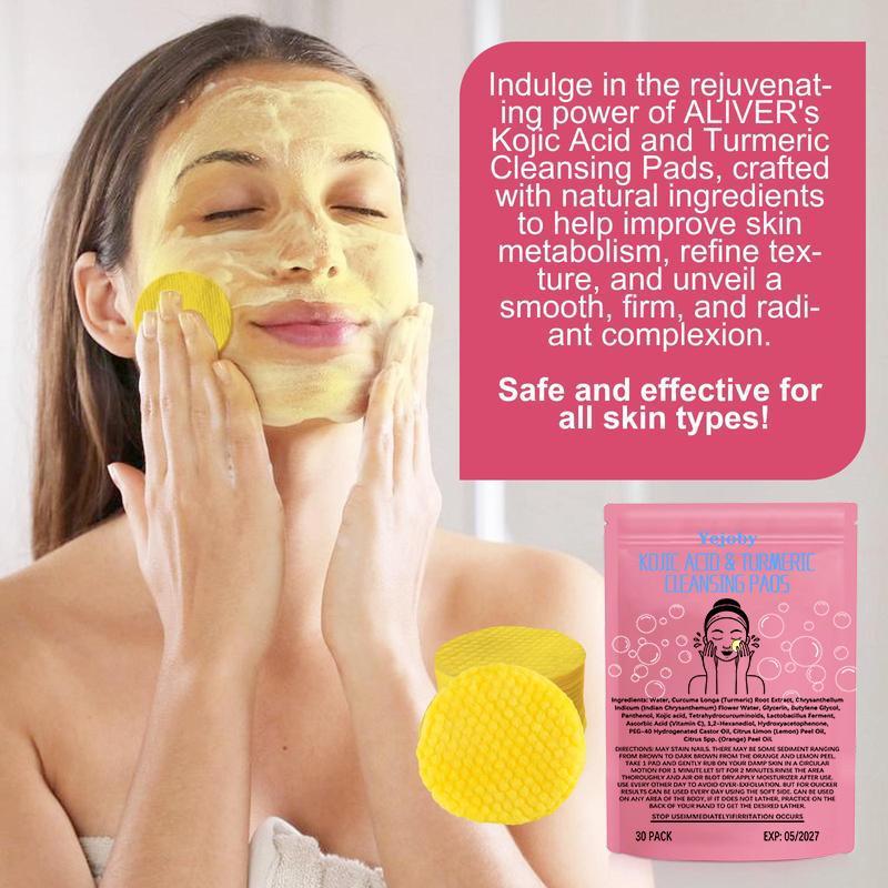 Turmeric Cleansing Exfoliating Pads Facial Cleansing Skincare, cleansing, skin care, cleansing Turmeric Comfort Cleanser Turmeric Kojic Acid Cleansing Exfoliating Pads Facial Cleansing   Foaming Skincare Organic Gentle Smooth Acrylic