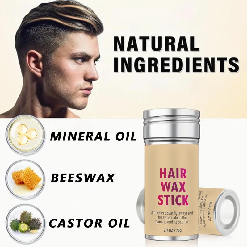 Summer 75g Hair Wax Stick, Non-Greasy Hair Edge Control Frizz Control Hair Stick, Hair Wax Gel, Long Lasting Hair Pomade Stick Hair Styling Gel, Flyaway Hair Tamer Wig Smoothing Wax Cream, Hair Styling Product, Back To School