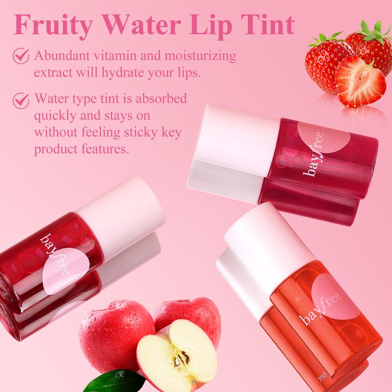 bayfree Korean Lip Stain Set Moisturizing Weightless & Non-sticky Finish Mini Items Makeup Gel Gloss