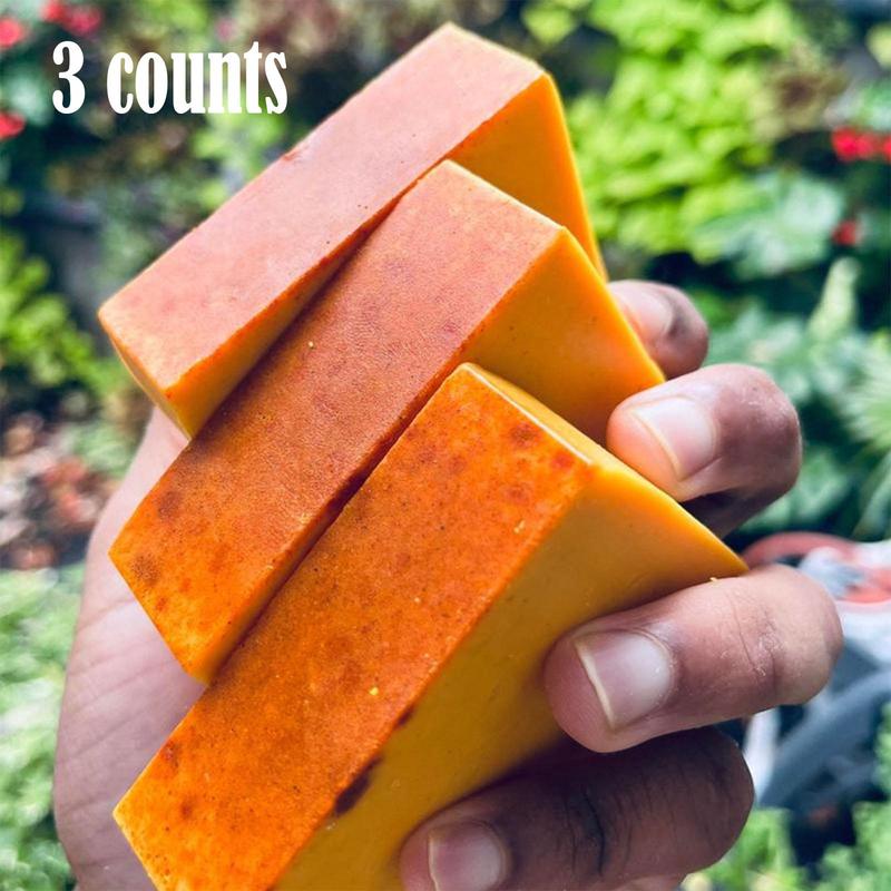 Turmeric & Lemon Soap, 3 Counts set Handmade Cold Soap, Exfoliating Soap Bar, Body Wash & Soap for Men & Women