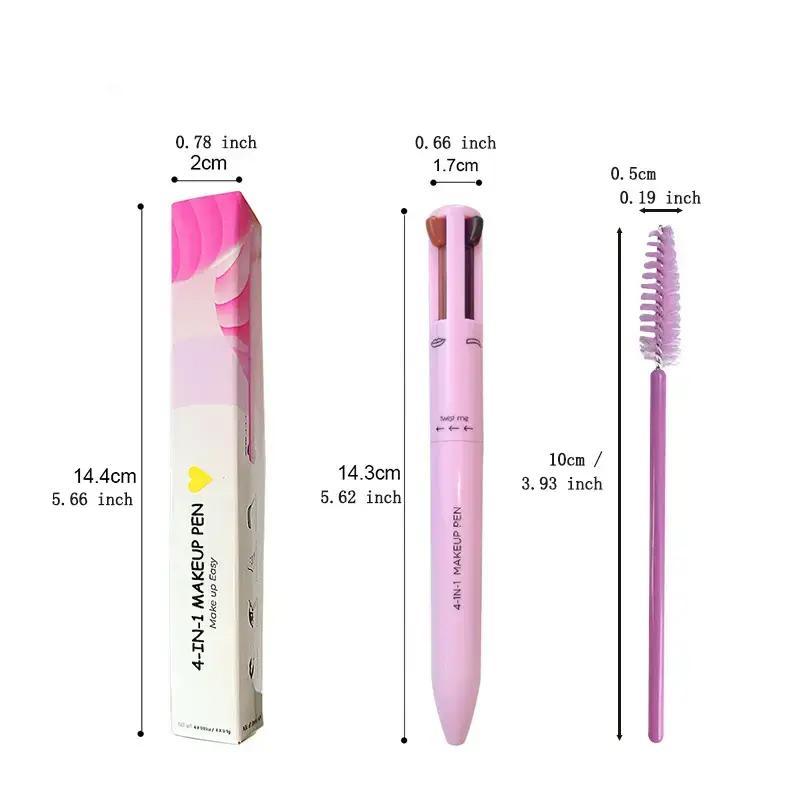 4 in 1 Multifunctional Makeup Pen with Brush, 2 Counts set Long Lasting Eyeliner Lip Liner Pencil & Brush, Beauty & Personal Care Makeup Pen for Women & Girls