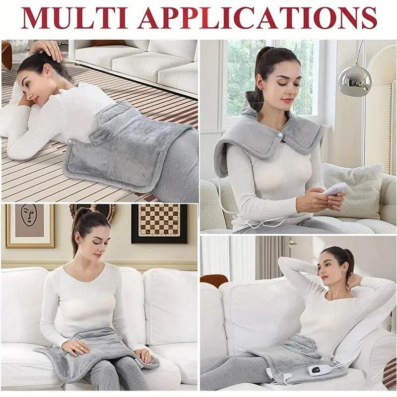 Electric Heating Neck Massager, 6 Heat Settings 4 Timers Auto Off Neck Heating Pad, Neck & Shoulder Heating Pad for Pain Relief