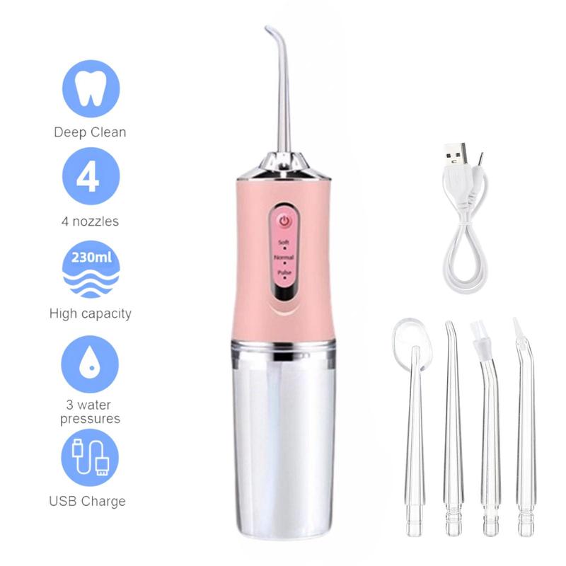 Healthy Living Electric Water Flosser Cordless for Teeth 3 Modes 4 Jet Tips, Deep Cleaning for Oral Health, Ideal for Adults' Daily Use