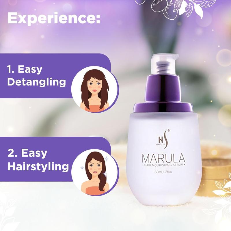 HerStyler Marula Oil Serum, 2 Pack - Anti-Frizz for Frizzy and Damaged Hair, Smoothing Shine Enhancer - 2 Fl. Oz. Haircare Aloe