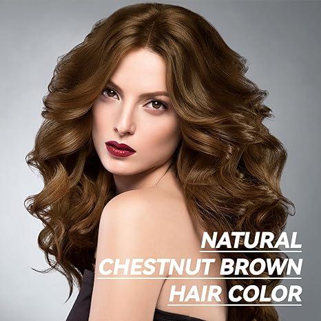 KAISASA Chestnut Brown Hair Dye Shampoo 3 in 1,Herbal Ingredients,Contains Ginseng Extract,Natural Haircoloring, Plant Haircare,black hairdye