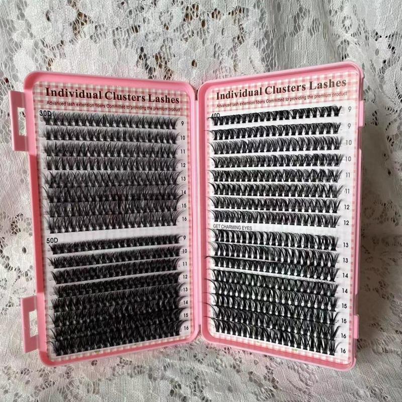 Individual  Lash Clusters , 640pcs box Natural Curl Eyelash Extensions, Self Grafting Eyelash Clusters for Women and Girls Eye Makeup Enhancement