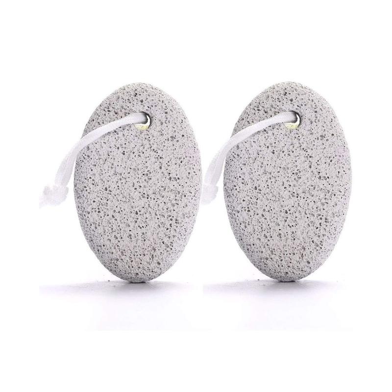 Natural Foot Pumice Stone for Feet, 2-Pack Lava Pedicure Tools Hard Skin Callus Remover for Feet and Hands - White&Red