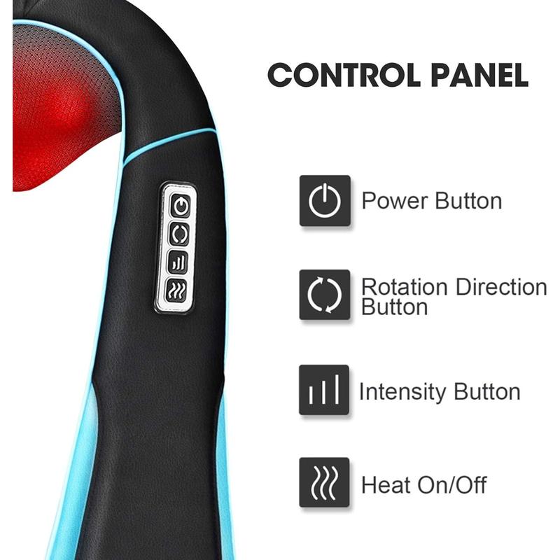 Neck Massager with Heat - Electric Shiatsu Deep Kneading Back Massage for Neck Pain, Shoulder, Waist, Relax Gift for Her Him Women Men Dad Mom Christmas Mothers Day Fathers Gifts