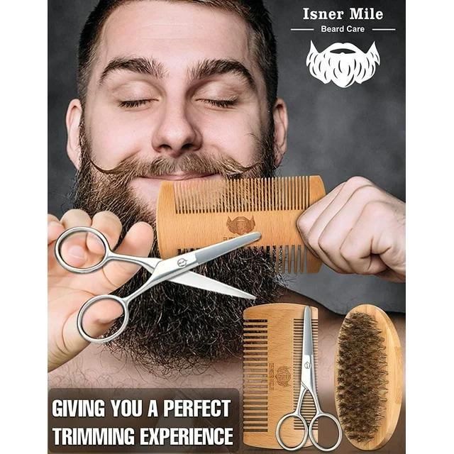 Beard Growth Kit,Beard Care Kit,Beard Grooming Kit, Beard Gift Kit with Beard Roller, Beard Grooming Oil, Beard Wash, Beard Balm, Beard Brush, Comb, Shaving Scissors, Bag, eBook, Birthday Gifts for Father Boyfriends Dad Men Him