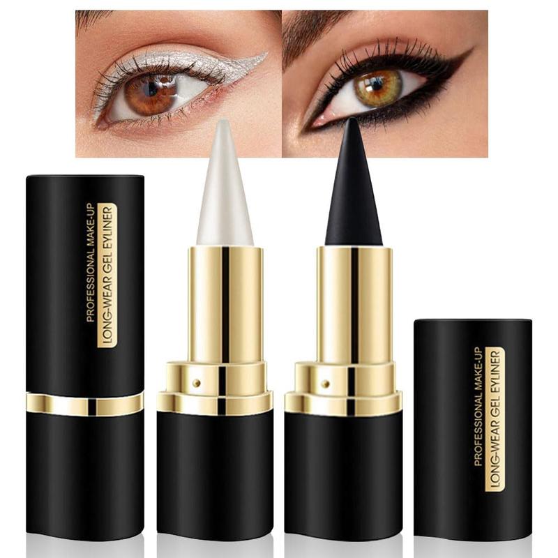 Colorful Gel Eyeliner Set,Quick-Dry Cream Eyeliner Waterproof and Smudge Proof Eye-liner Pencil Long-Lasting Matte Black Eyeliner Stick for Women Girls