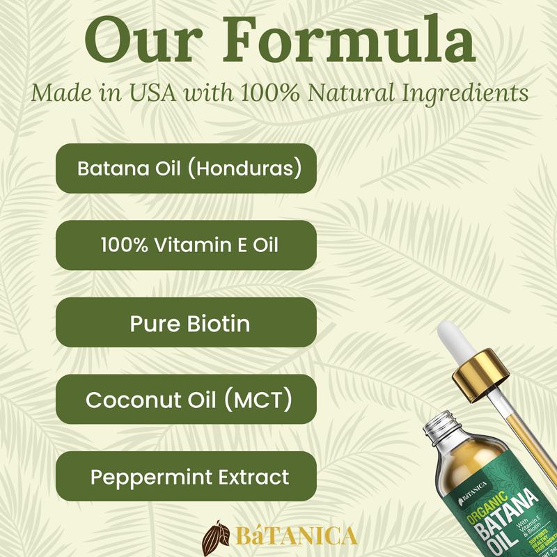 Organic Batana Oil Hair Growth Serum with Biotin & Vitamin E - Dr. Sebi Approved for Hair Growth Made In USA - 2oz Moisturizing Haircare