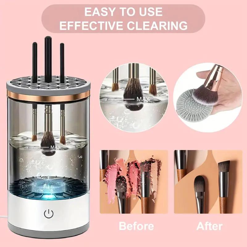 Makeup brush storage box, electric makeup brush cleaner, portable makeup brush cleaning storage box, USB powered makeup brush cleaner, deep cleaning makeup brush cleaning storage tool