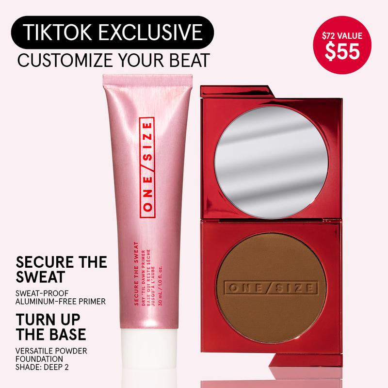 Turn Up The Matte TikTok Customizable Value Set - Sweat-Proof & Waterproof Primer and Full Coverage Base Powder Foundation for A Shine-Free, Flawless Finish