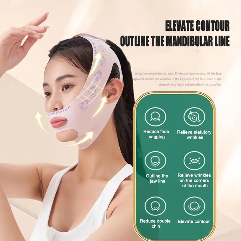 Reusable Facial Slimming Bandage V Face Lifting Firming Mask Shaper Anti-wrinkle Sleep Mask Facial Massage Belt Beauty Tool