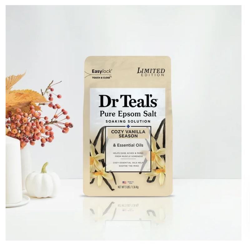 Dr Teal's Epsom Salt Magnesium Soak, Cozy Vanilla Season, 3 lbs.