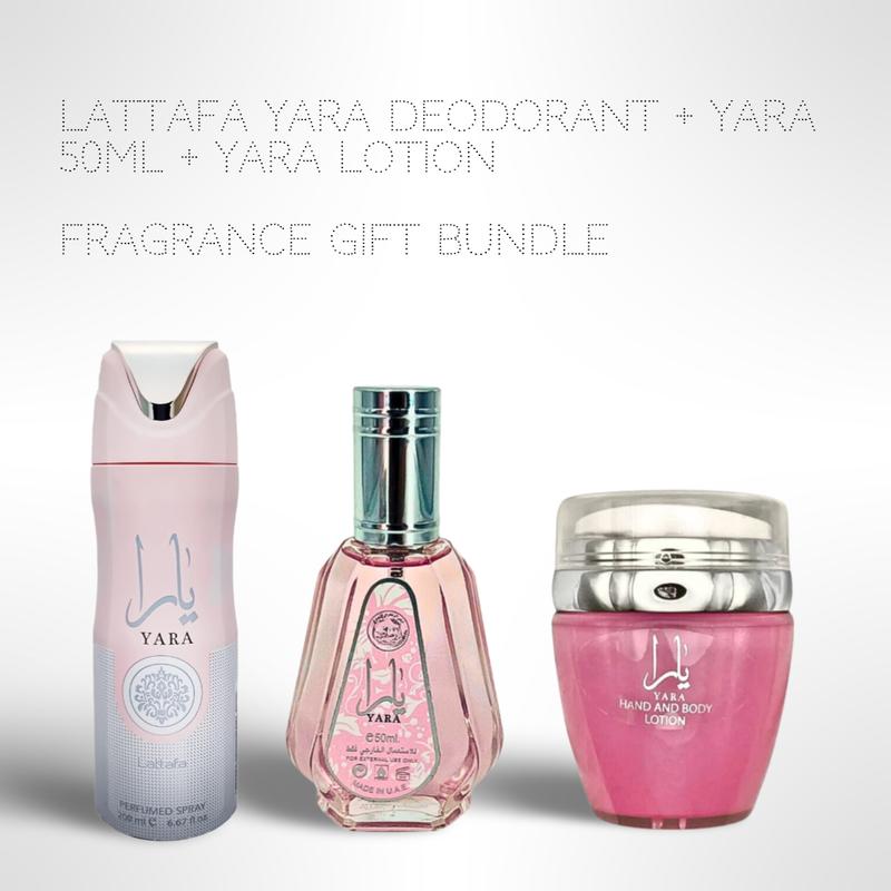 Lattafa Yara Deodorant + Yara 50ML + Yara Lotion - Fragrance Collection Starter Pack - Fragrance Gift Bundle