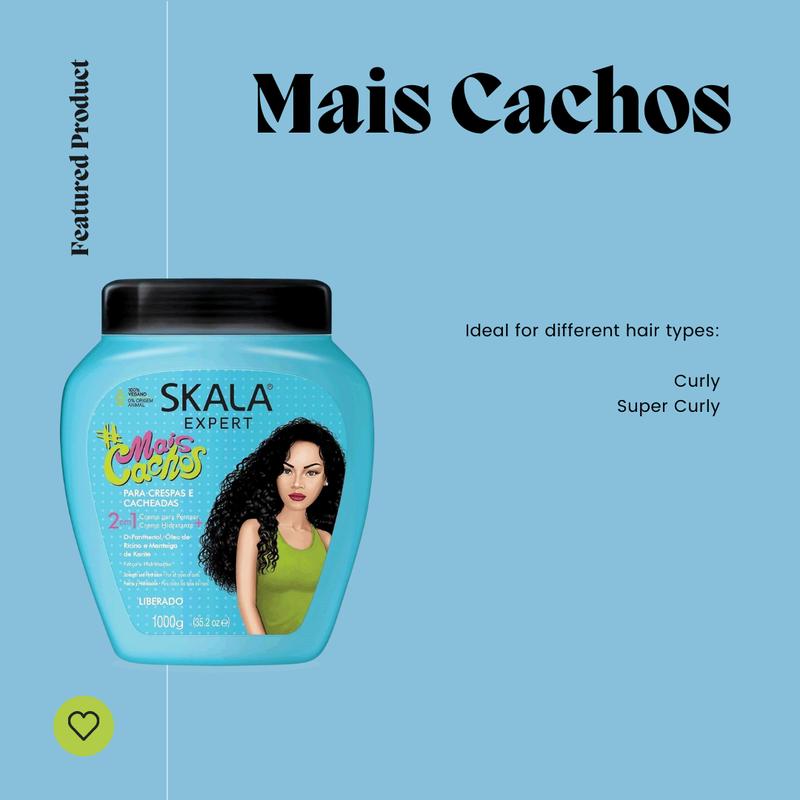 2 in 1 SKALA Mais Cachos Kit Curly Hair Super Curly Treatment Cream for Hair 3ABC Great  hair growth strength repair glow volume Conditioner Shampoo