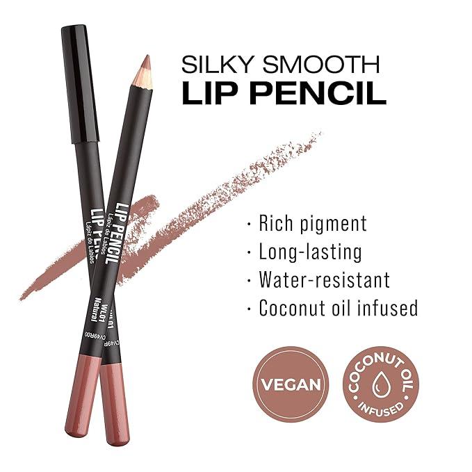 KISS New York Professional Slim Lip Pencil, Creamy Soft Lip Liner, Smooth Long-Lasting Rich Lip Color, Natural Lip Makeup, Water-Resistant Lip Crayon